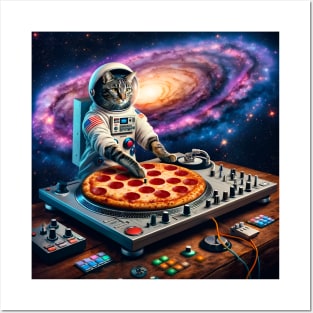 Dj Pizza Cat in Space Posters and Art